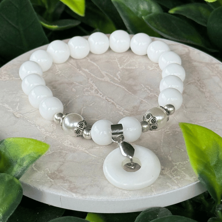 Bracelet "Épure Divine" – Pureté & Calme  - Agate Blanche