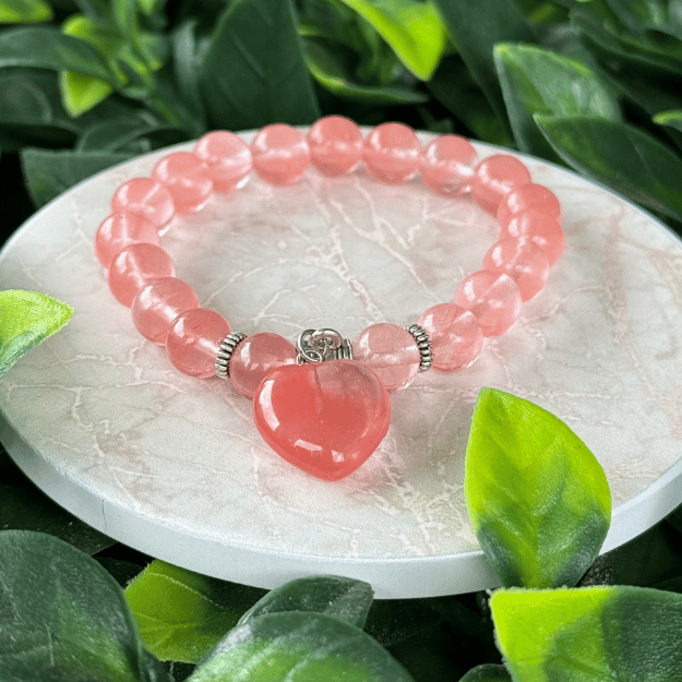 Bracelet "Équilibre du Cœur" - Douceur & Harmonie intérieure - Quartz Fraise