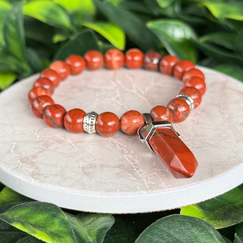 Bracelet "Feu Vital" – Énergie & Courage - Jaspe Rouge