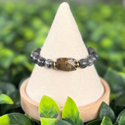 Bracelet Bouclier Mystique – Protection & Clarté énergétique - Labradorite Noire