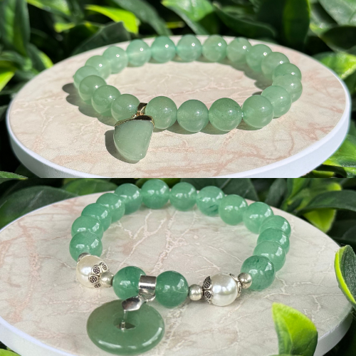 Deux Bracelets en Jade Naturel