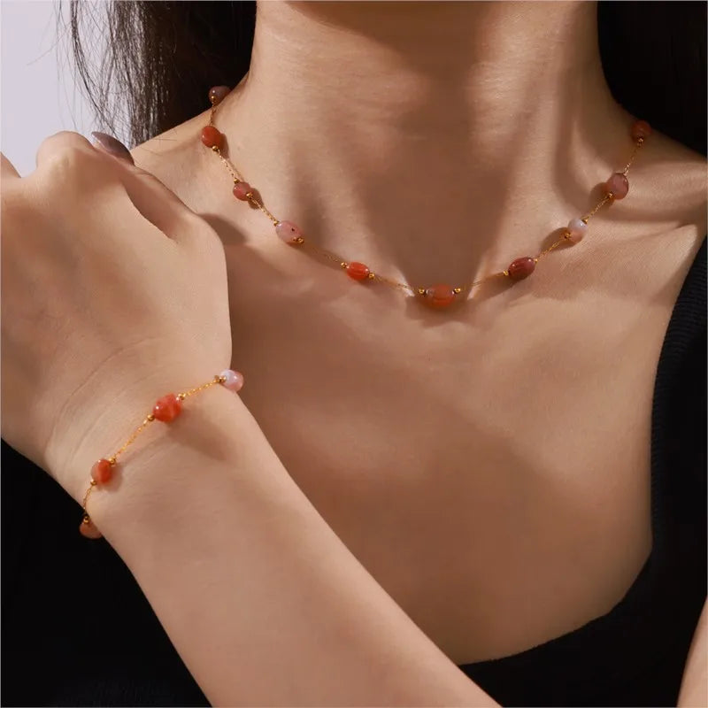 PARURE AGATE "ESTIME DE SOI"